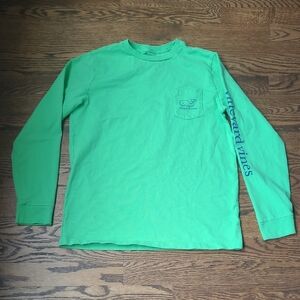 Vineyard Vines Youth Bright Green Long Sleeve Tee